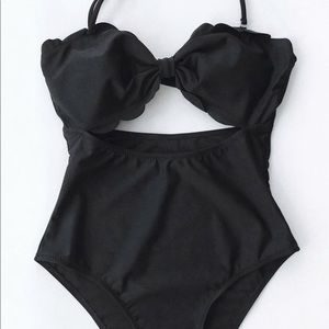 Black one piece swim suit